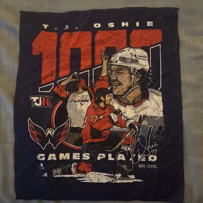 Toalha de Rally TJ Oshie Washington Capitals TJ1K 1000 1K Jogos Jogados 2023-2024 NOVA - Imagem 1 de 2