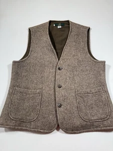Vintage Orvis Vest Mens XL Brown Wool Cotton Tweed Western Hunting Ecuador 90s - Picture 1 of 9
