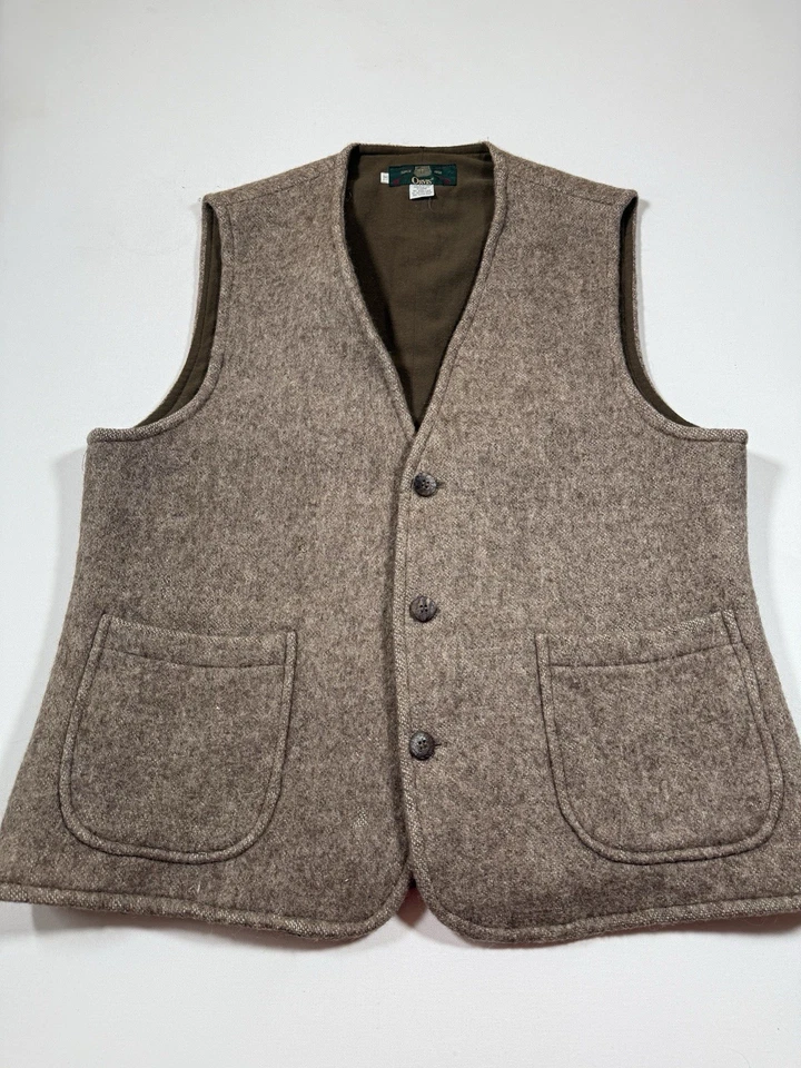 Vintage Orvis Vest Mens XL Brown Wool Cotton Tweed Western Hunting Ecuador 90s - Image 1 of 4