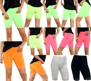 Pantalones Cortos de Bicicleta Elásticos Mezcla de Encaje para Mujer Ciclismo Encaje Borde Gimnasio Yoga Cortos - Imagen 1 de 11