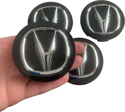 4x Black Wheel Center Caps Hub Cover Rim for ACURA RDX MDX - Image 1 of 2
