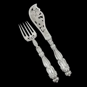 Antikes mittelviktorianisches Sterlingsilber Fisch Server Set, Renaissance Seeungeheuer - Bild 1 von 24