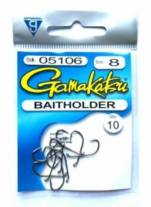 Gamakatsu 05106 Baitholder Hooks, Bronze - Size 8 - 10 Hooks/Pack - Free Ship! - Picture 1 of 2