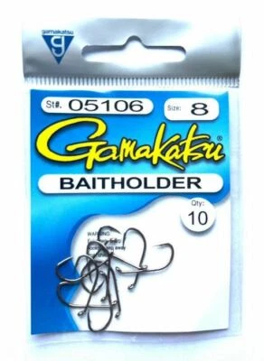 Gamakatsu 05106 Baitholder Hooks, Bronze - Size 8 - 10 Hooks/Pack - Free Ship! - Image 1 of 2