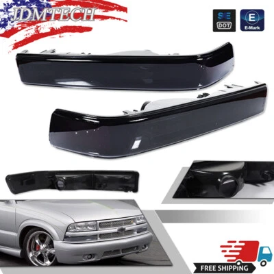 Se adapta a Chevy S10 Blazer 1998-2004 GMC Sonoma luces de parachoques de humo lámpara de señal 98-04 Foto 1 de 4