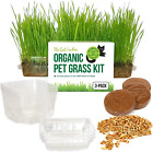 Cat Grass Growing Kit -Organic Seed, Soil and BPA Free Containers (Non Gmo).Loca