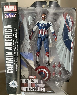 MARVEL SELECT LEGENDS Capitán América Sam Wilson Halcón y Soldado de Invierno Disney+ Foto 1 de 4