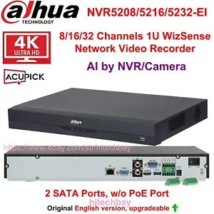 Grabadora de video en red Dahua NVR5208/5216/5232-EI 8/16/32CH 2HDD 4K WizSense AI - Imagen 1 de 14