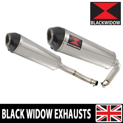 CBF 1000 2006-2011 Twin Exhaust Silencers 400mm Oval Stainless Carbon Tip 400ST - Image 1 of 4