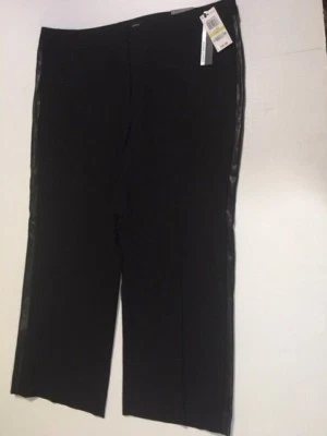 Women's NWT Alfani Black Faux Leather Crop Casual Pants - Image 1 of 4