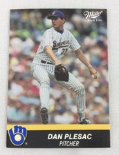 1990 Milwaukee Brewers Miller High Life Baseball Card - Dan Plesac