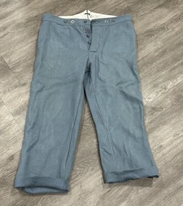 VINTAGE Wool Military Pants Adult Size 40 Blue Warm Trousers Mens 1950s - Picture 1 of 12