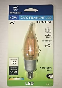 Westinghouse 0513200 - 5W (40W Equivalent) CA10 Dimmable Filament LED Bulb - Picture 1 of 2