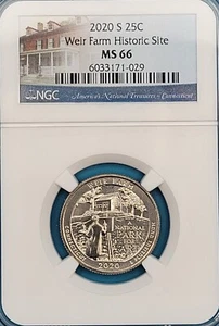 2020-S Weir Farm Historic Site 25C NGC MS 66 - Connecticut label - Picture 1 of 4