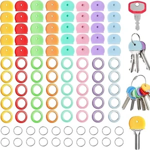 100 Pcs Key Covers Caps Set, 8 Colors, 2 Styles to Assorted Your Key Roses - Picture 1 of 5
