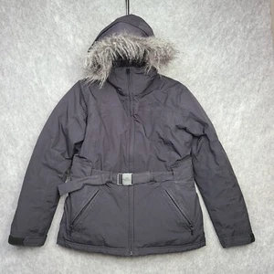 The North Face Greenland Hyvent Daunenmantel Parka Damen M schwarz Fellkapuze Gürtel - Bild 1 von 10