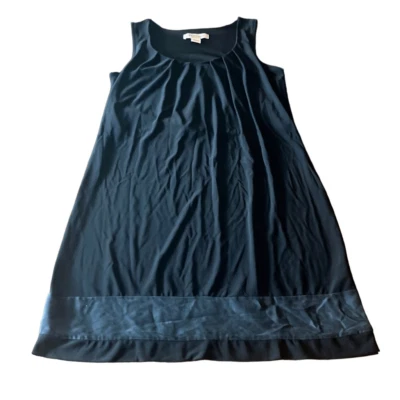 白宫黑市 WHBM 黑色及膝丝绸口音换装连衣裙 XS LBD — 第 1/4 张图片