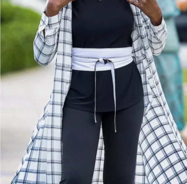 Attitudes by Renee Reversible Obi Belt A609038 Black White Size XS/S NEW - Image 1 of 1