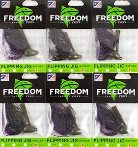 (LOT OF 6) FREEDOM TACKLE FLIPPING JIG 1OZ HAMMER #73411 AX1369 - Picture 1 of 3