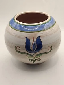 Stangl Terra Rose USA Keramik Vase/Übertopf im blauen Tulpendesign. Vintage - Bild 1 von 5