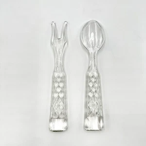Anchor Hocking Wexford Klarglas Salat Servier Gabel & Löffel Set ca. 9 3/4" - Bild 1 von 8