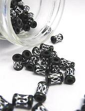 Aluminum Spacer Beads for Jewelry Making Tube Cylinder 7x10mm 30 pcs Black