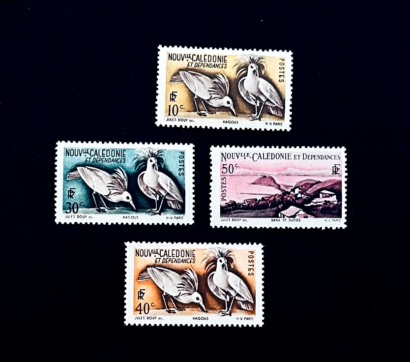 NEW CALEDONIA Stamp Lot - 1948 Bird Series Local Motives Mint OG LH r54🔥 - Image 1 of 2