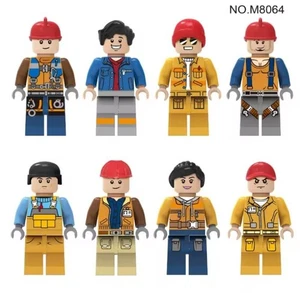 8 Ingenieur Baustein Figuren Ingenieur Bauarbeiter im Gehäuse - Bild 1 von 3