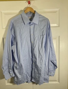 joseph abboud regular fit blue dress shirt size 19 mens non iron all cotton - Picture 1 of 5