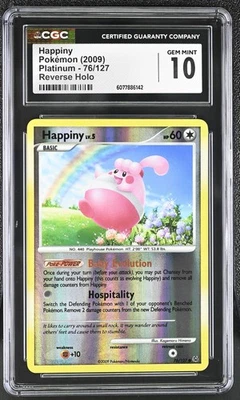 CGC 10 GEM MINT Happiny 2009 Platinum 76/127 Reverse Holo Pokemon Card - Image 1 of 2