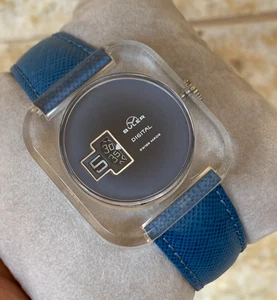 1970s Vintage Buler Jump Hour Watch All Acrylic Case Transparent Ultra Rare 40mm - Bild 1 von 24