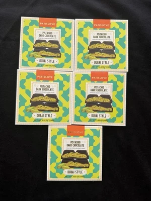 TRADER JOE'S PATISLOVE DUBAI STYLE PISTACHIO DARK CHOCOLATE BAR Set of 5 100g - Image 1 of 3