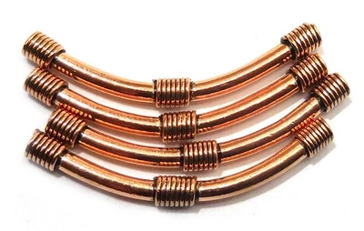 20 PCS 46X4MM SOLID COPPER BALI TUBE BEAD ANTIQUE COPPER 409 - Image 1 of 3