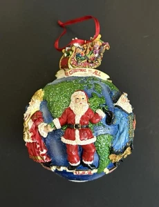 Santa Around The World Holiday Ornament Merry Christmas To All Christopher Radko - Picture 1 of 21