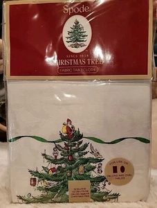 Spode Weihnachtsbaum Stoff Tischdecke 52" x 70" längliche Sitze 4-6 Neu im Paket - Bild 1 von 13