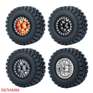 Llantas y neumáticos Beadlock de aluminio CNC 1,0 50/54 mm para 1:24 RC axial SCX24 - Imagen 1 de 48