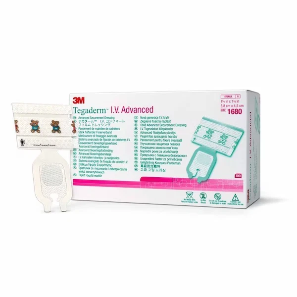 3M US Opco 3M Tegaderm I.V. Dressings, 1-1/2 X 1-3/4 Inch, Film, With Securing M - Image 1 of 1