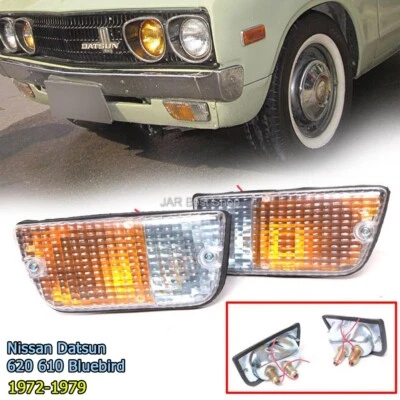 Lente de luz de parachoques delantero para camioneta Nissan Datsun 610 620 Bluebird 1972-79 Foto 1 de 4
