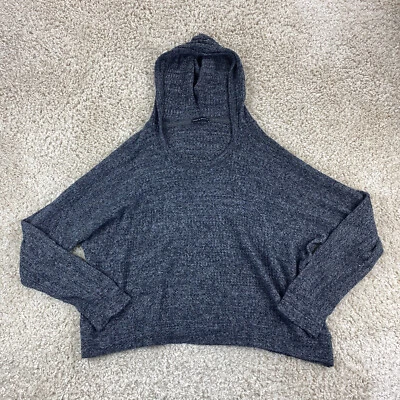 nally & millie 女式大码长袖连帽套头毛衣灰色华夫格针织 — 第 1/4 张图片