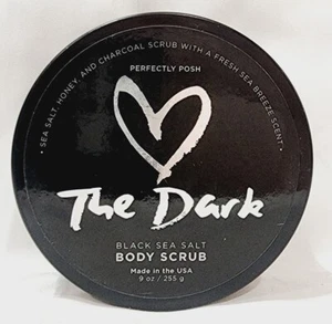Perfectly Posh THE DARK Black Sea Salt Body Scrub Honey Charcoal 9 oz/255g New - Picture 1 of 9