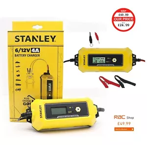 STANLEY Batteria universale auto/bici caricabatterie intelligente auto e manutentore 12 V 6 V 4 A - Foto 1 di 11