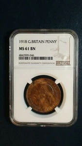 1918 Great Britain Penny NGC MS61 BN 1P Coin PRICED TO SELL NOW!  - Picture 1 of 4