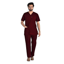 Poly Cotton Unisex Medical Scrub Suit, Medical Scrub Top and Bottom with All Siz