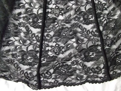 Context skirt sz 22W blk lace 8 panel lined knee swing party wide waistband MINT - Image 1 of 3