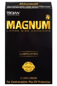 NEW SEALED Trojan Magnum Large Size Lubricated Condoms - 12 count EXP: 04/28 -SC - Picture 1 of 6