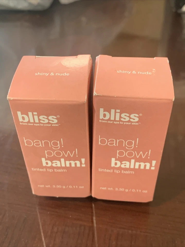 2X Bliss - Bálsamo labial tintado Bang Pow - BRILLANTE Y DESNUDO - Tamaño completo Nuevo en caja Foto 1 de 1