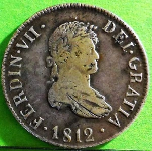 Rare, FERNANDO VII, 4 reales 1812, CATALUÑA -SF, Silver, SPAIN - Picture 1 of 2