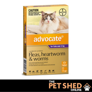 Advocate for Cats Over 4kg Purple Fleas, Heartworm, Worms Treatment - 6 Pippets