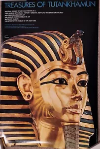 VINTAGE TREASURES OF TUTANKHAMUN EXHIBIT POSTER 1976 METROPOLITAN MUSEUM ART - Picture 1 of 4