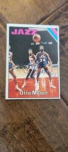 1975-76 TOPPS SIGNED AUTO CARD OTTO MOORE JAZZ KINGS ROCKETS PISTONS SUNS # 54 - Picture 1 of 1
